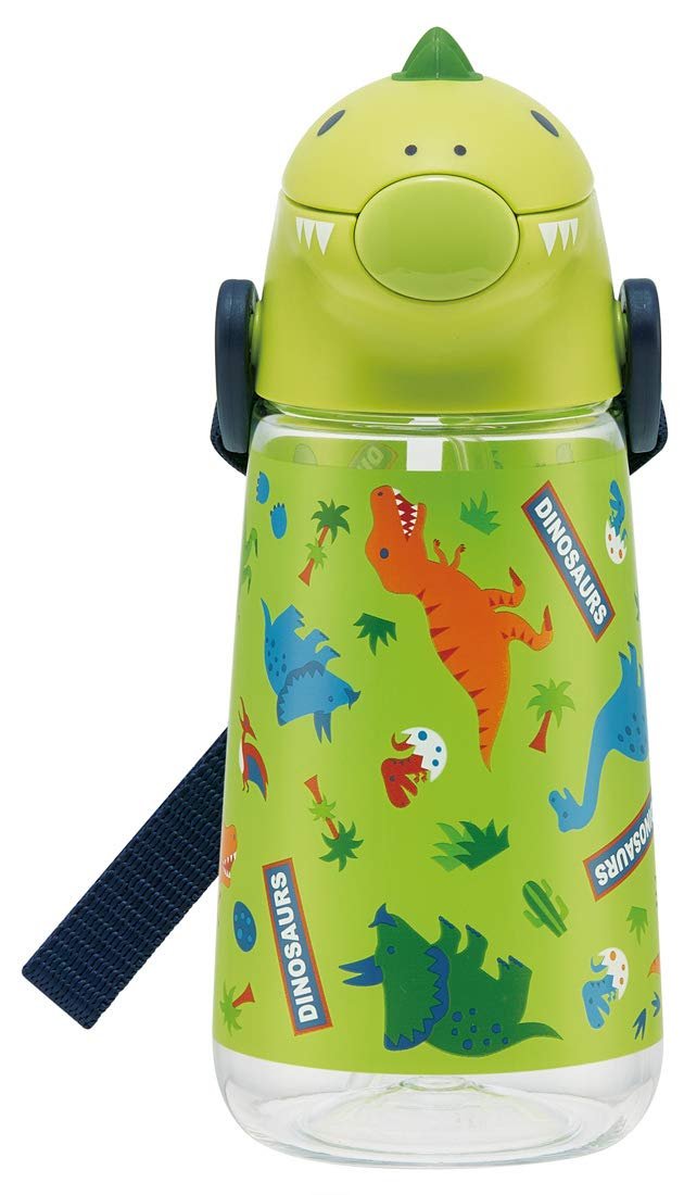 Alternative view of Skater PSHC4DK-A Die Cut Water Bottle with Straw, 14.2 fl oz (420 ml), Dino Saurus