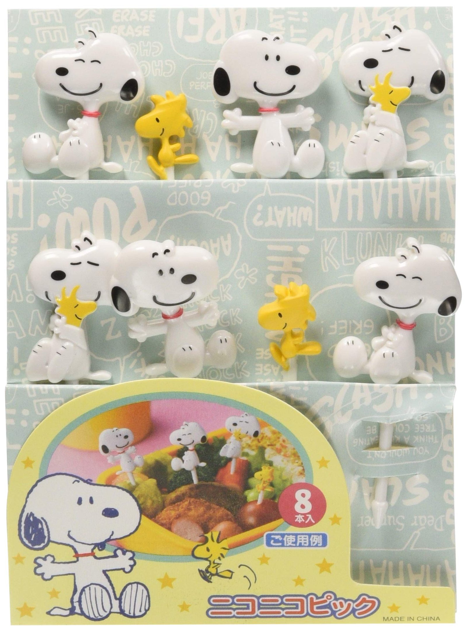 Torne Snoopy Bento Pick, Character Valve, Deco Valve, Lunch, Nikoniko, 8 Pieces