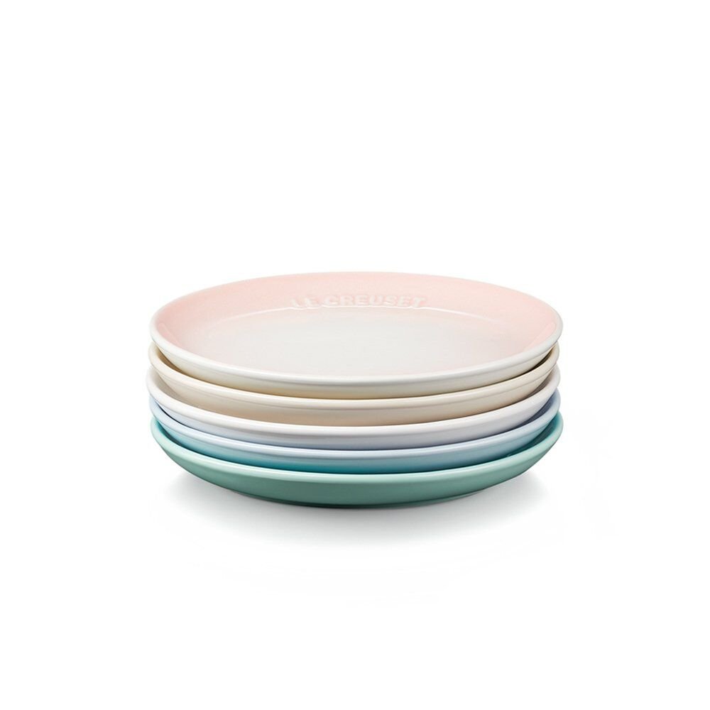 Le Creuset Sphere Plate Dish Pastel Rainbow Set of 5 - Image 3