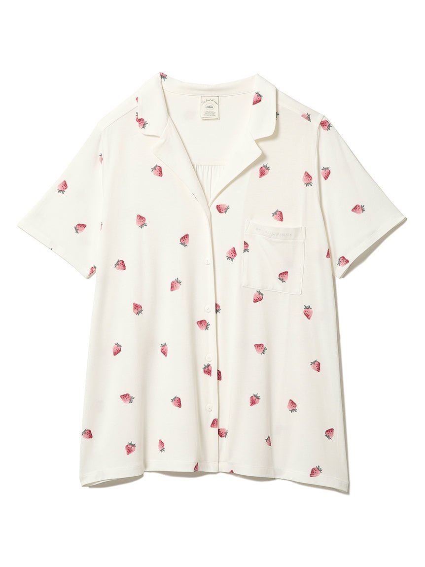 GELATO STRAWBERRY PATTERN OPEN-COLLAR SHORT SLEEVE - Image 2