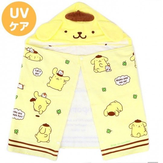 Japan Sanrio Hooded Towel - Pompompurin / Clover