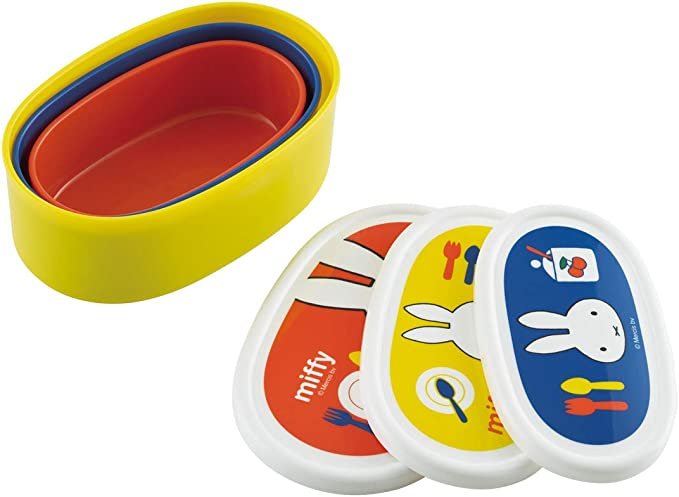 Alternative view of Skater Storage Container Set of 3 Miffy Oval-Type