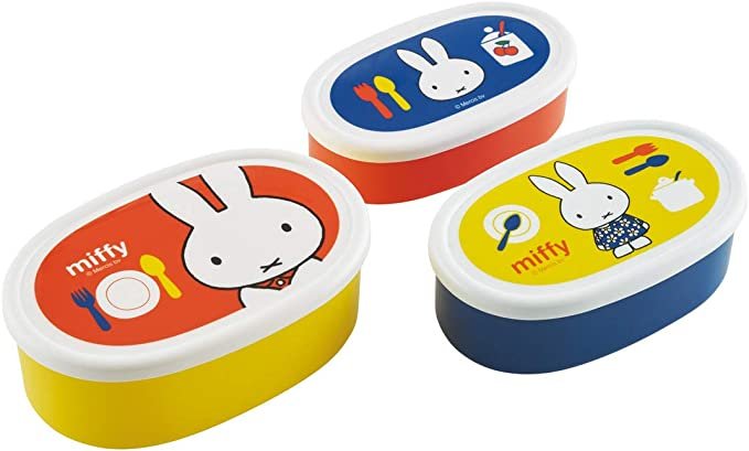 Skater Storage Container Set of 3 Miffy Oval-Type