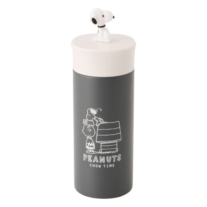 Stainless steel bottle with Snoopy PEANUTS motif (Gray)