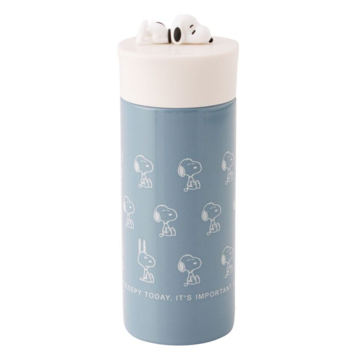 Stainless steel bottle with Snoopy PEANUTS motif (Green)