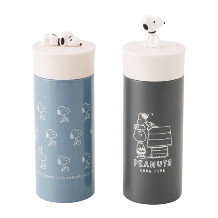 Alternative view of Stainless steel bottle with Snoopy PEANUTS motif (Green)