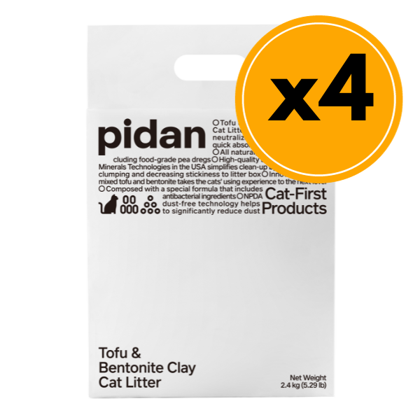pidan Cat Litter Tofu & Bentonite 4 Bags, 2.4 kg per Bag