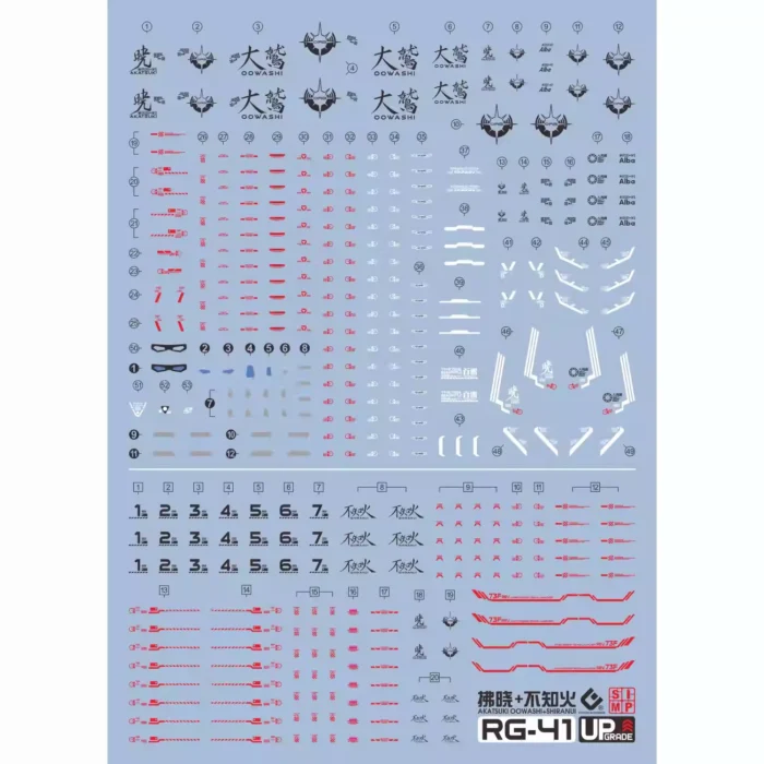 Alternative view of RG 1/144 AKATSUKI GUNDAM OOWASHI unit EVO Water Decal