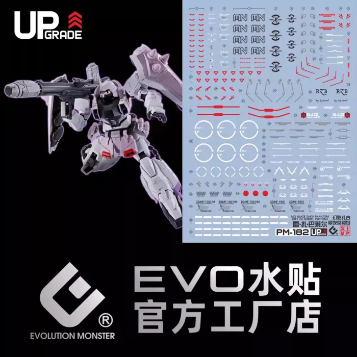 MG 1/100 BLAZE ZAKU PHANTOM (REY ZA BURREL CUSTOM) EVO Water Decal