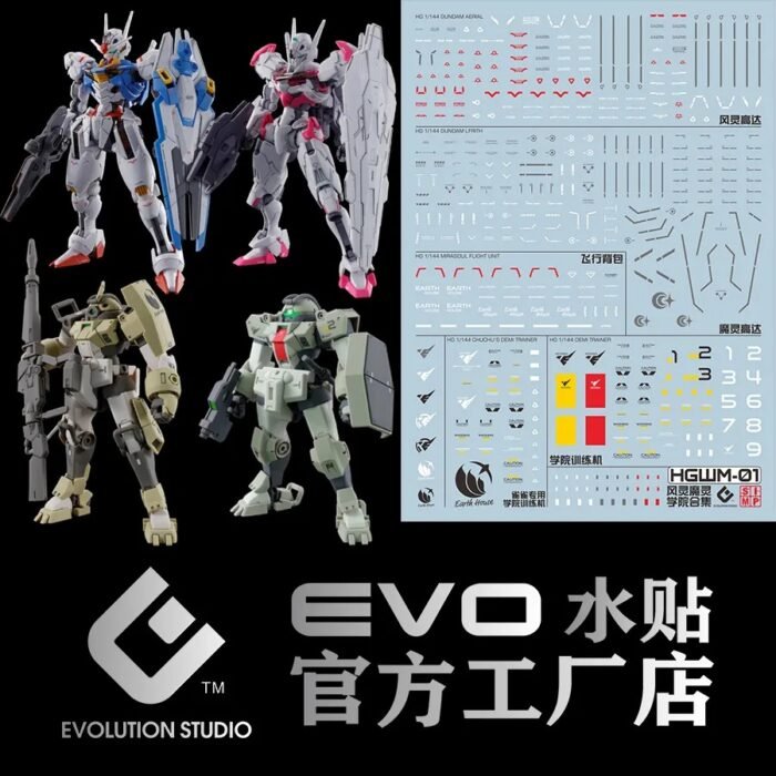 HG 1/144 GUNDAM AERIAL/LFRITH/DEMI TRAINER/CHUCHU'S DEMI TRAINER EVO Water Decal