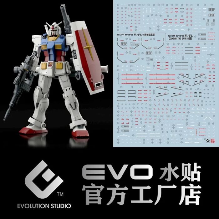HG 1/144 RX-78-02 GUNDAM (GUNDAM THE ORIGIN Ver.) EVO Water Decal