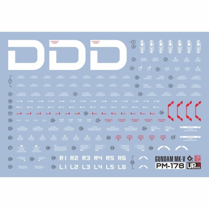Alternative view of MG 1/100 GUNDAM MK V EVO Water Decal