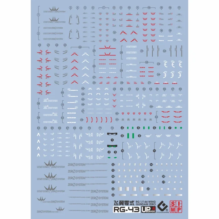 Alternative view of RG 1/144 WING GUNDAM ZERO EVO Water Decal