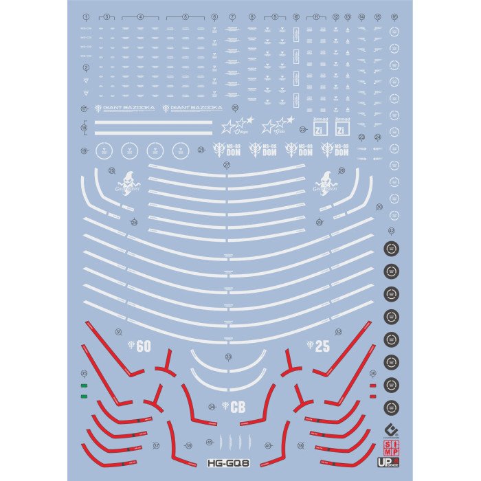 Alternative view of RG 1/144 GQ DOM Water Decal
